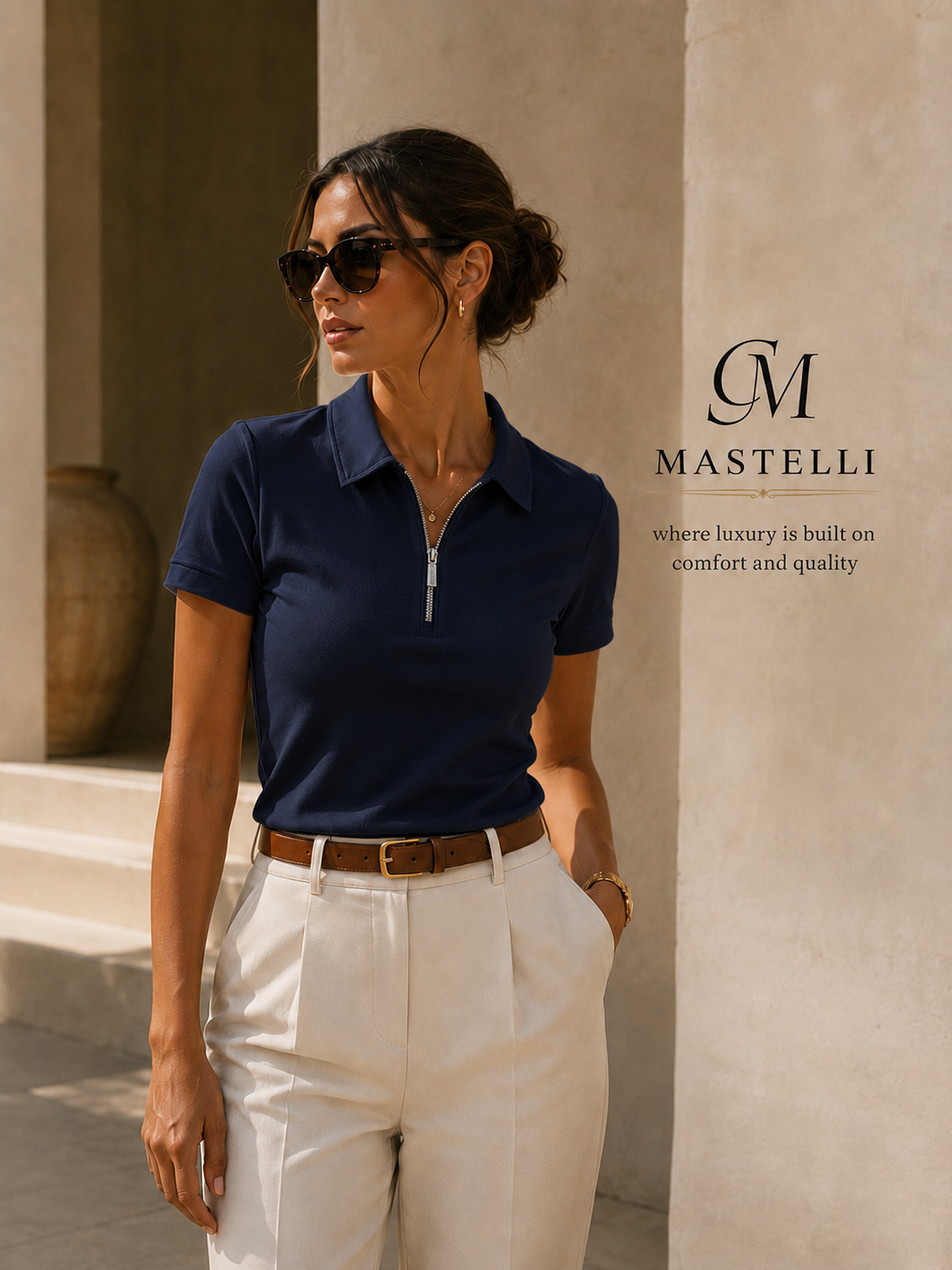 Quarterzip Women Navy Blue