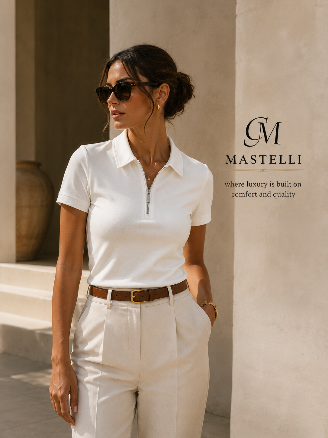 Quarterzip Women white